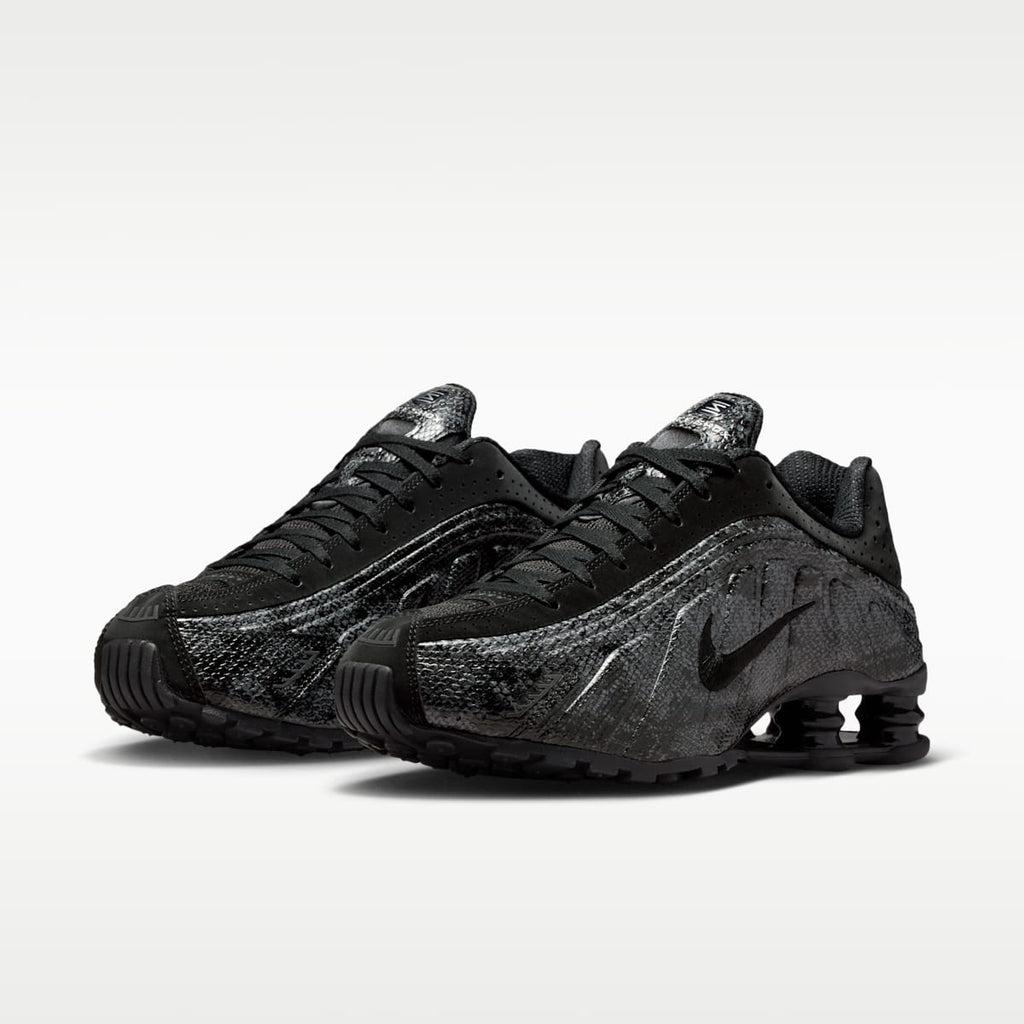 Nike Shox R4 Print Women's Shoes - Black/Metallic Silver/Dark Grey/Black