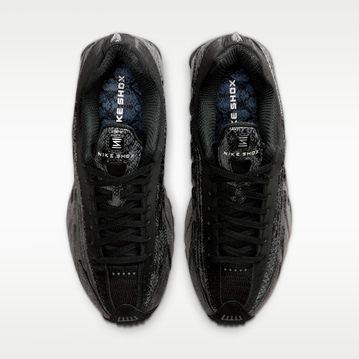 Nike Shox R4 Print Women's Shoes - Black/Metallic Silver/Dark Grey/Black