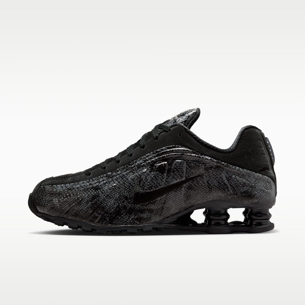 Nike Shox R4 Print Women's Shoes - Black/Metallic Silver/Dark Grey/Black