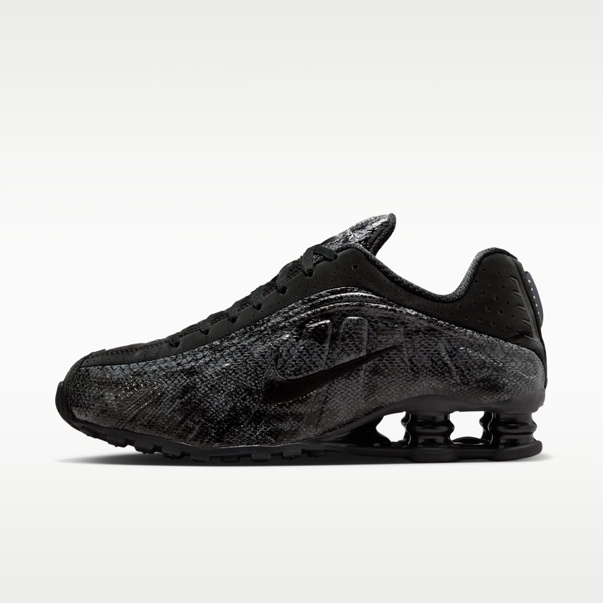 Nike Shox R4 Print Women's Shoes - Black/Metallic Silver/Dark Grey/Black