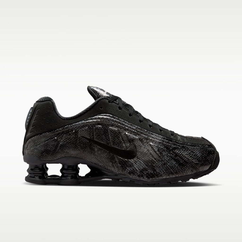 Nike Shox R4 Print Women's Shoes - Black/Metallic Silver/Dark Grey/Black
