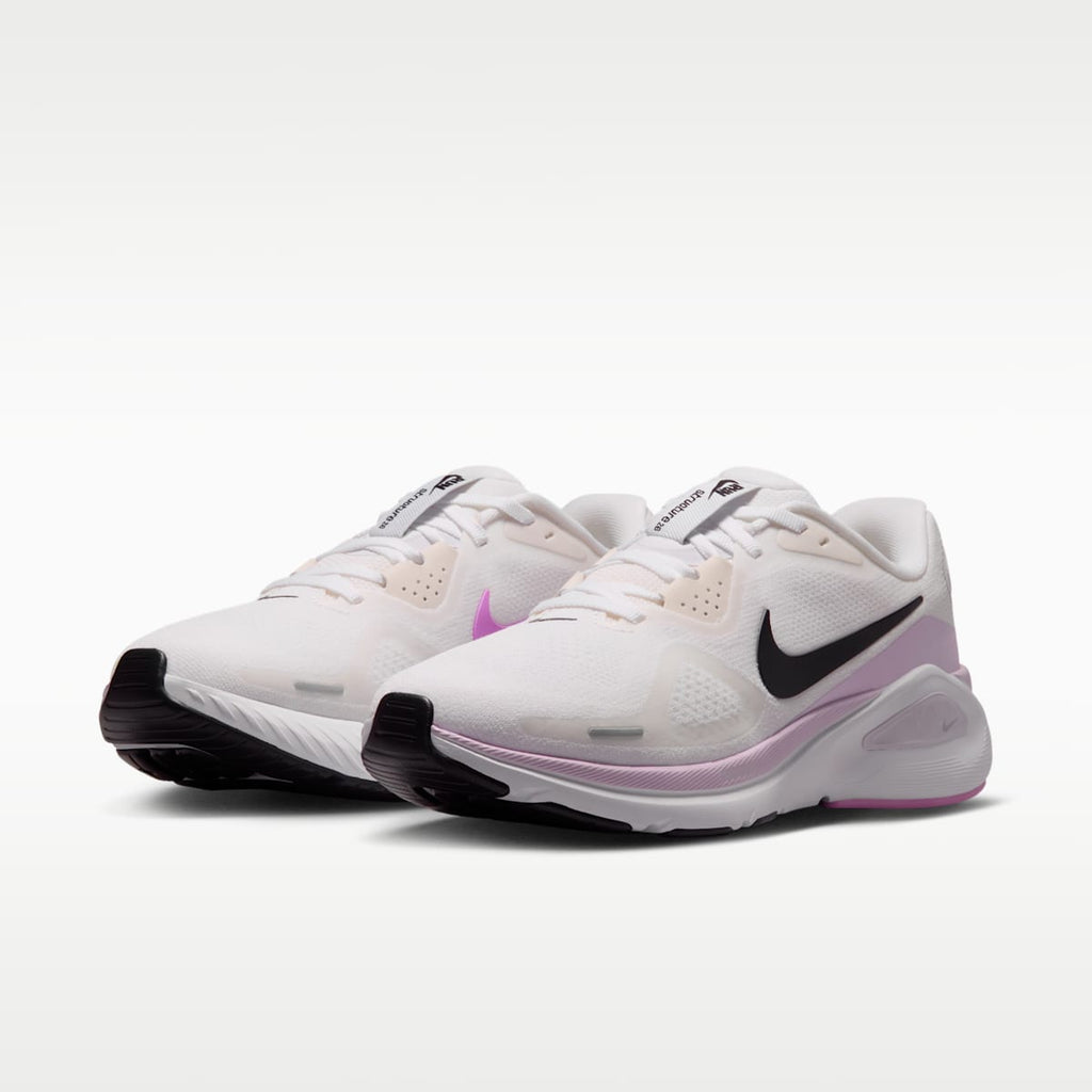 Nike Structure 26 Women's Road Running Shoes - White/Bleached Lilac/Light Magenta/Black