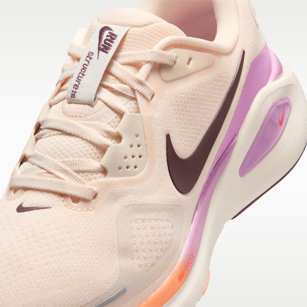Nike Structure 26 Women's Road Running Shoes - Chalk/Light Magenta/Orange Pulse/Tattoo