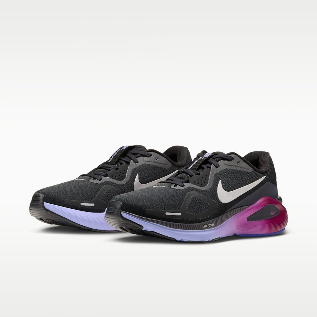 Nike Structure 26 Women's Road Running Shoes - Black/Gridiron/Purple Pulse/Metallic Silver