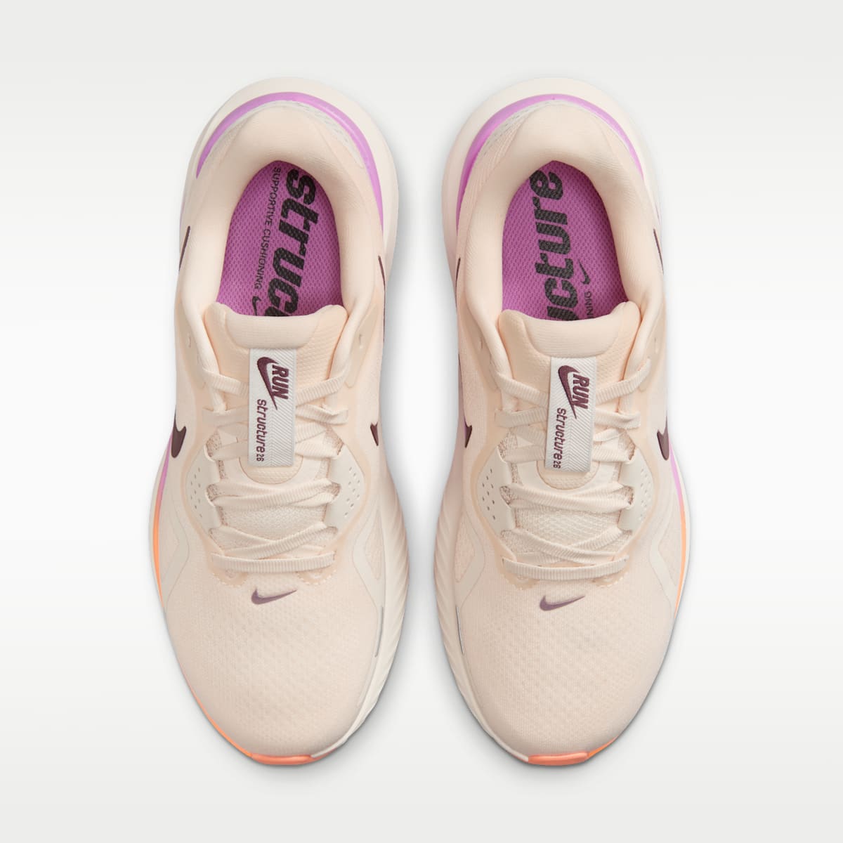 Nike Structure 26 Women's Road Running Shoes - Chalk/Light Magenta/Orange Pulse/Tattoo