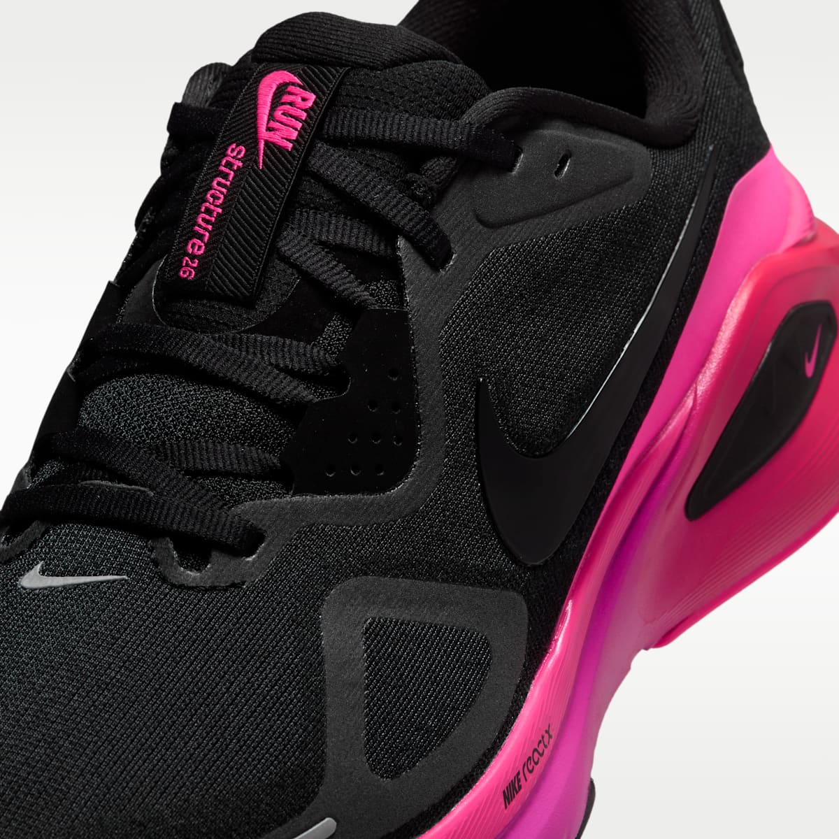 Nike Structure 26 Women's Road Running Shoes - Black/Hyper Pink/Laser Crimson/Black