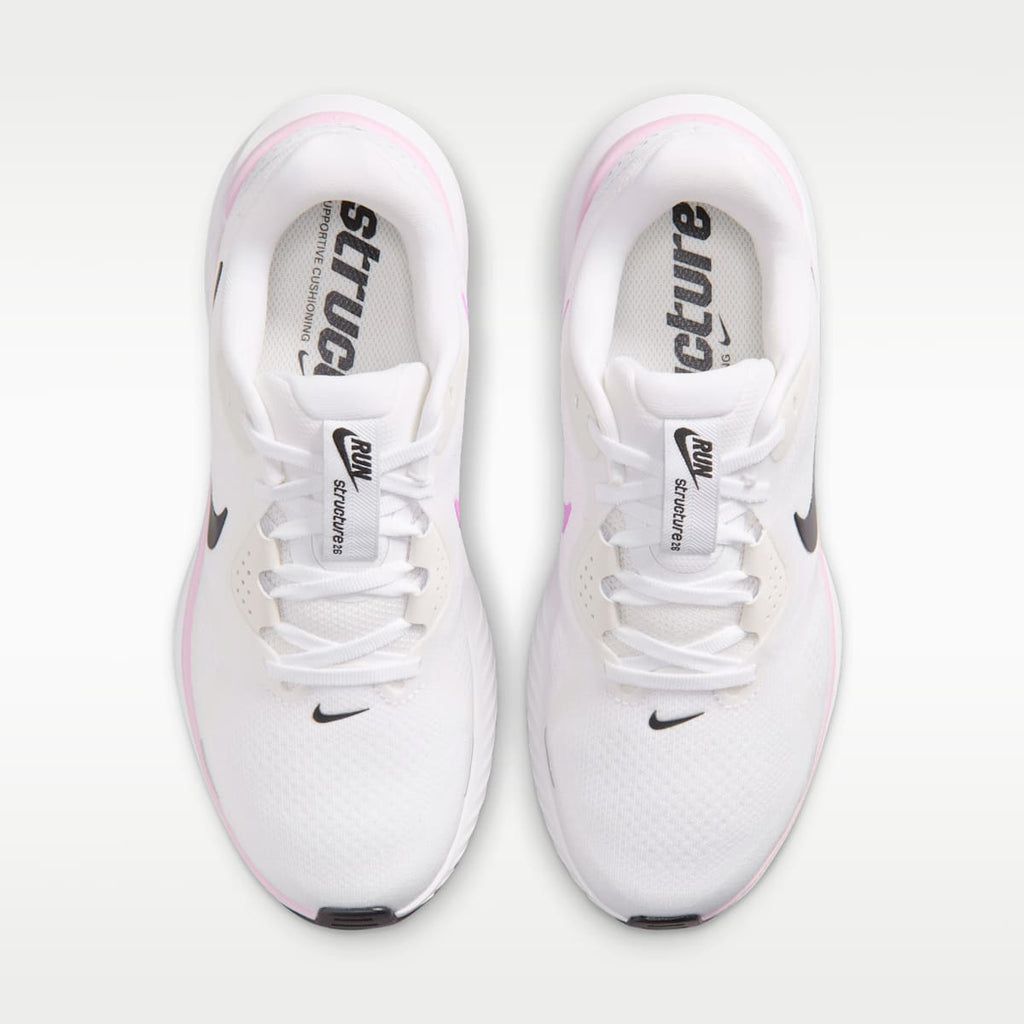 Nike Structure 26 Women's Road Running Shoes - White/Bleached Lilac/Light Magenta/Black