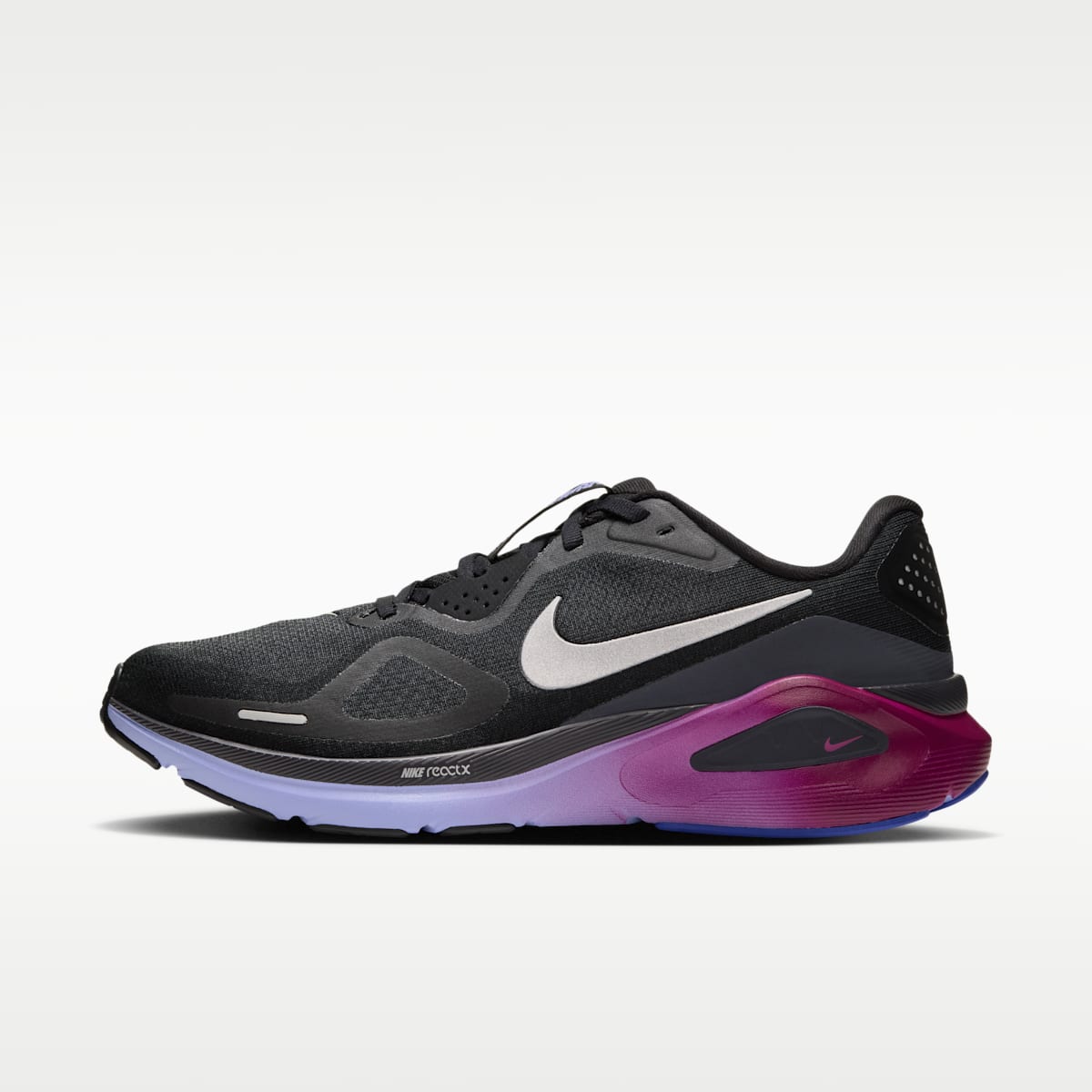 Nike Structure 26 Women's Road Running Shoes - Black/Gridiron/Purple Pulse/Metallic Silver