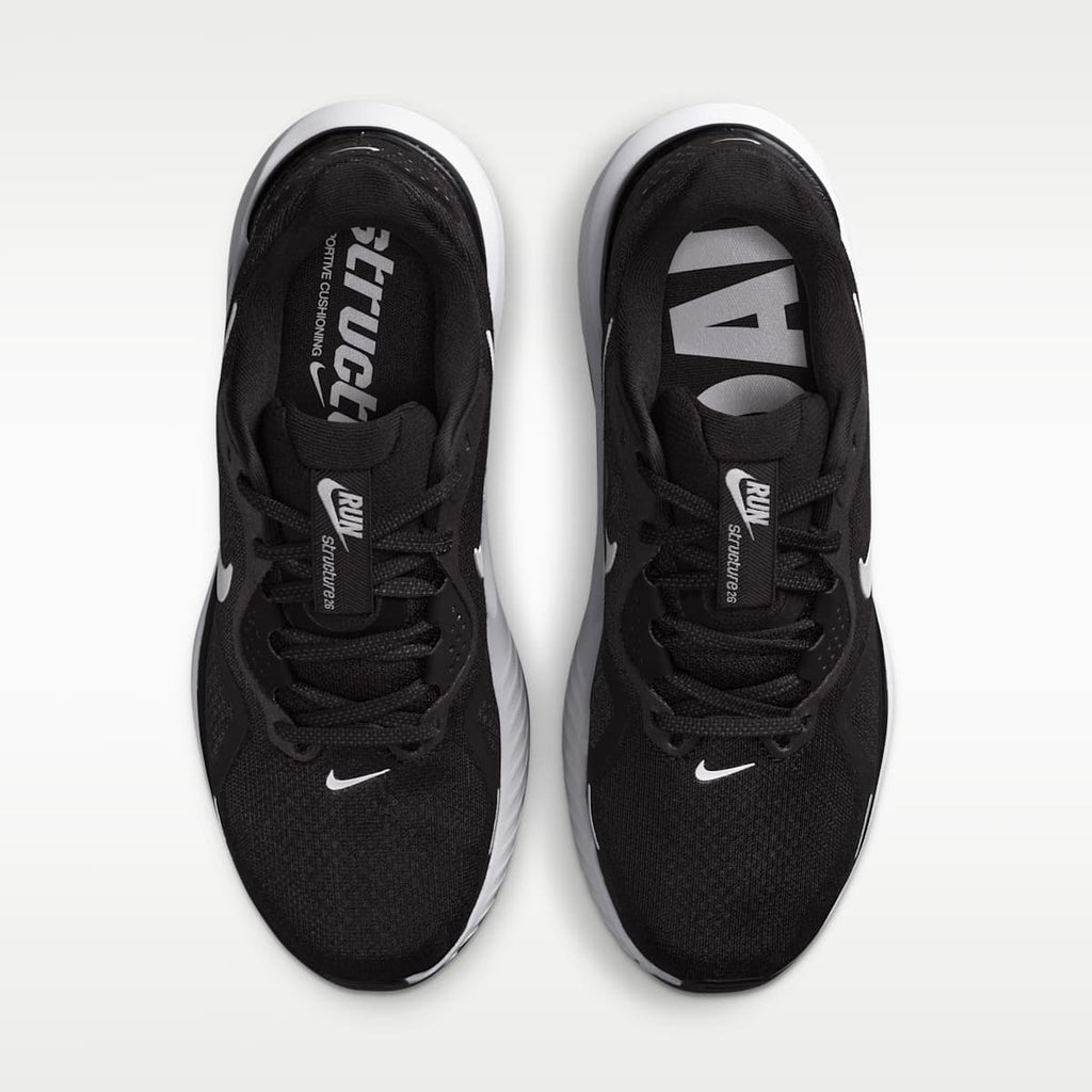 Nike Structure 26 Women's Road Running Shoes - Black/Cool Grey/Metallic Silver/White