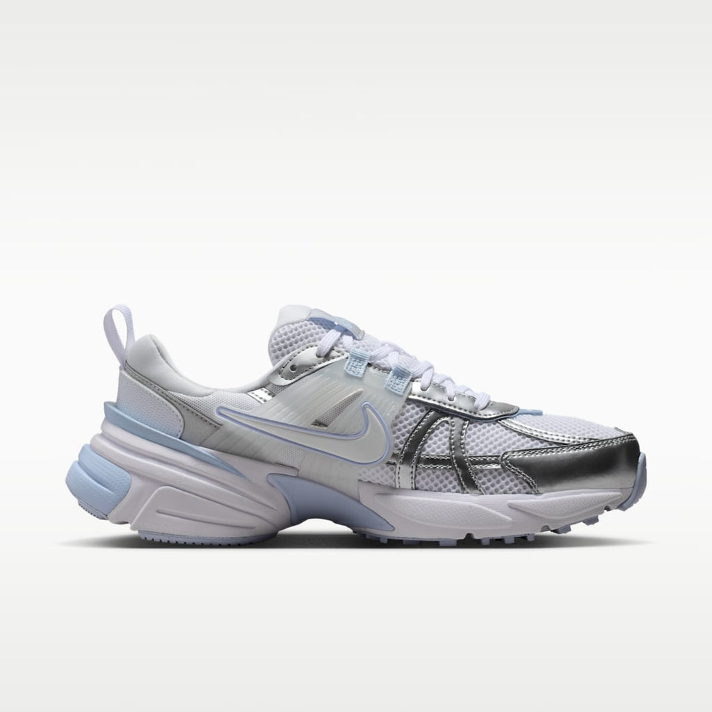 Nike V2K Run Women's Shoes with Reflective Accents - White/Metallic Silver/Hydrogen Blue/White