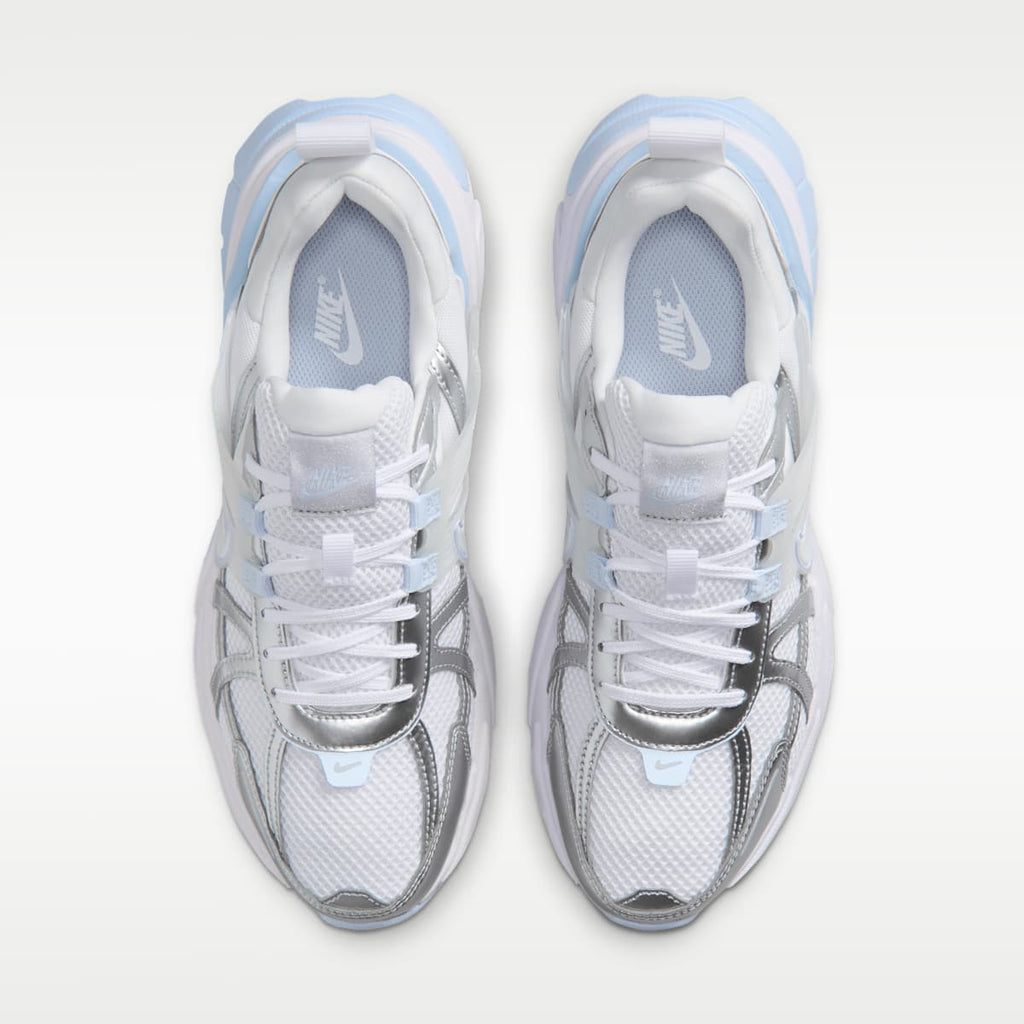 Nike V2K Run Women's Shoes with Reflective Accents - White/Metallic Silver/Hydrogen Blue/White
