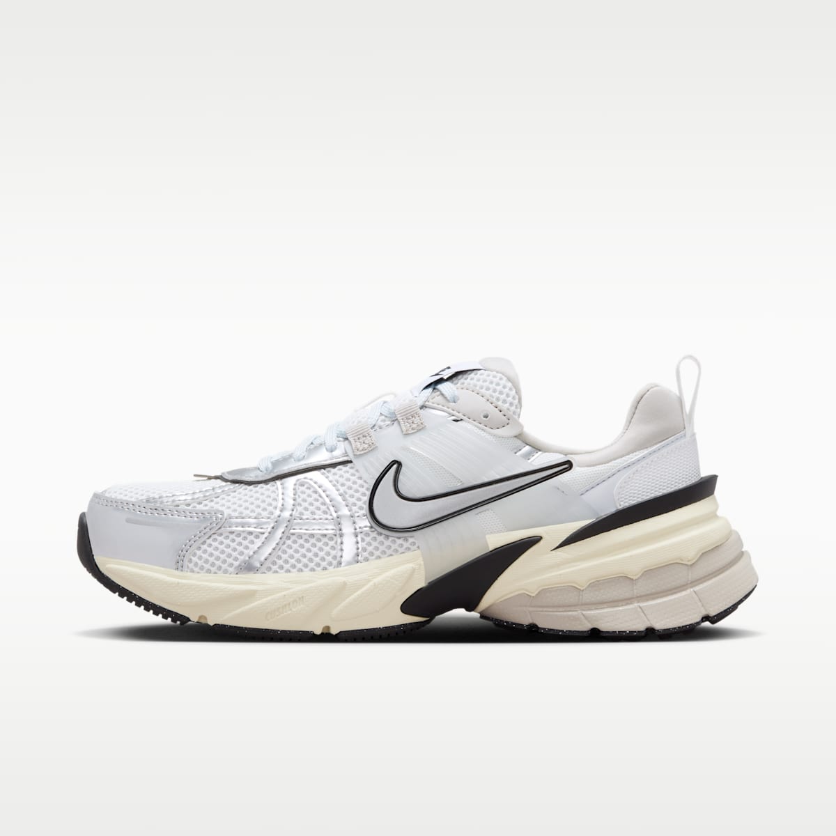 Nike V2K Run Women's Shoes with Reflective Accents - Summit White/Pure Platinum/Light Iron Ore/Metallic Silver