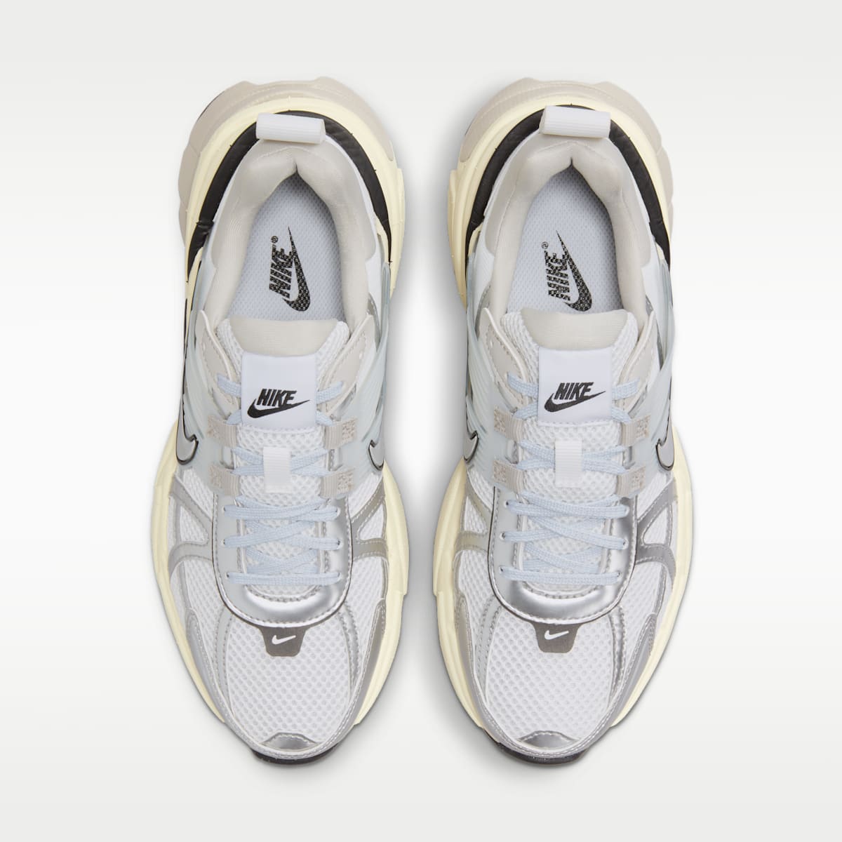 Nike V2K Run Women's Shoes with Reflective Accents - Summit White/Pure Platinum/Light Iron Ore/Metallic Silver