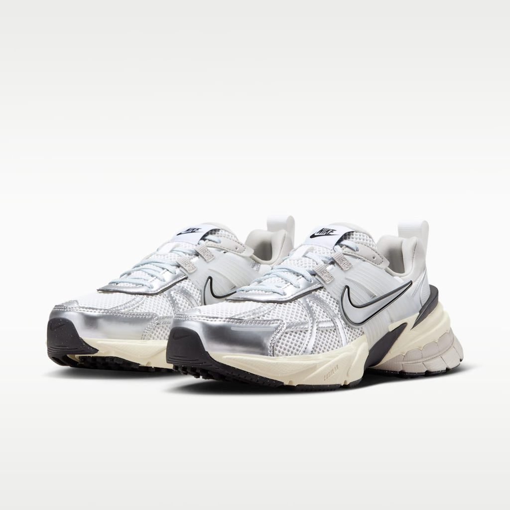 Nike V2K Run Women's Shoes with Reflective Accents - Summit White/Pure Platinum/Light Iron Ore/Metallic Silver