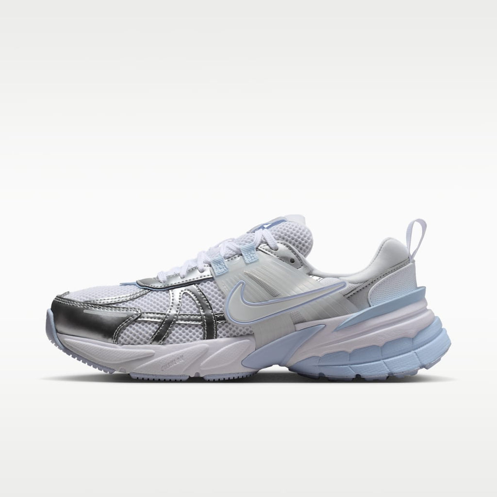 Nike V2K Run Women's Shoes with Reflective Accents - White/Metallic Silver/Hydrogen Blue/White