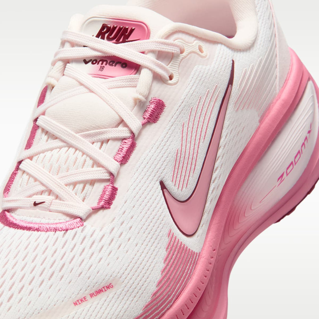 Nike Vomero 18 Women's Road Running Shoes - White/Pearl Pink/Team Red/Peony