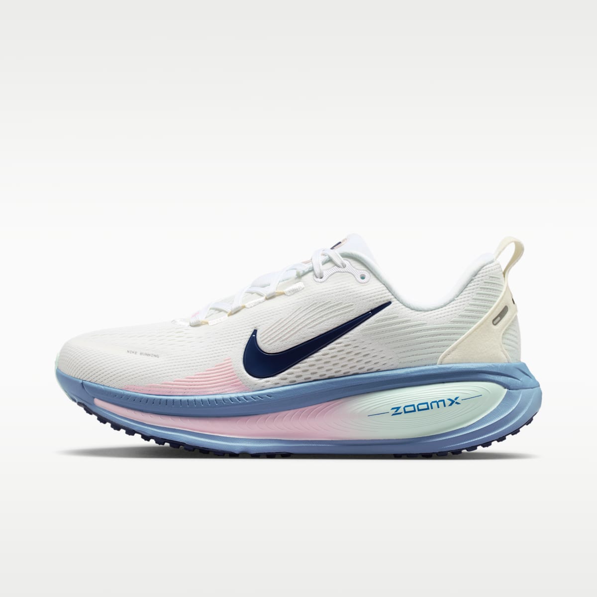 Nike Vomero 18 Women's Road Running Shoes - White/Work Blue/Barely Green/Midnight Navy