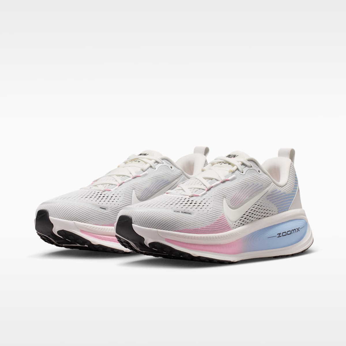 Nike Vomero 18 Women's Road Running Shoes - Summit White/Medium Soft Pink/Metallic Silver/Summit White