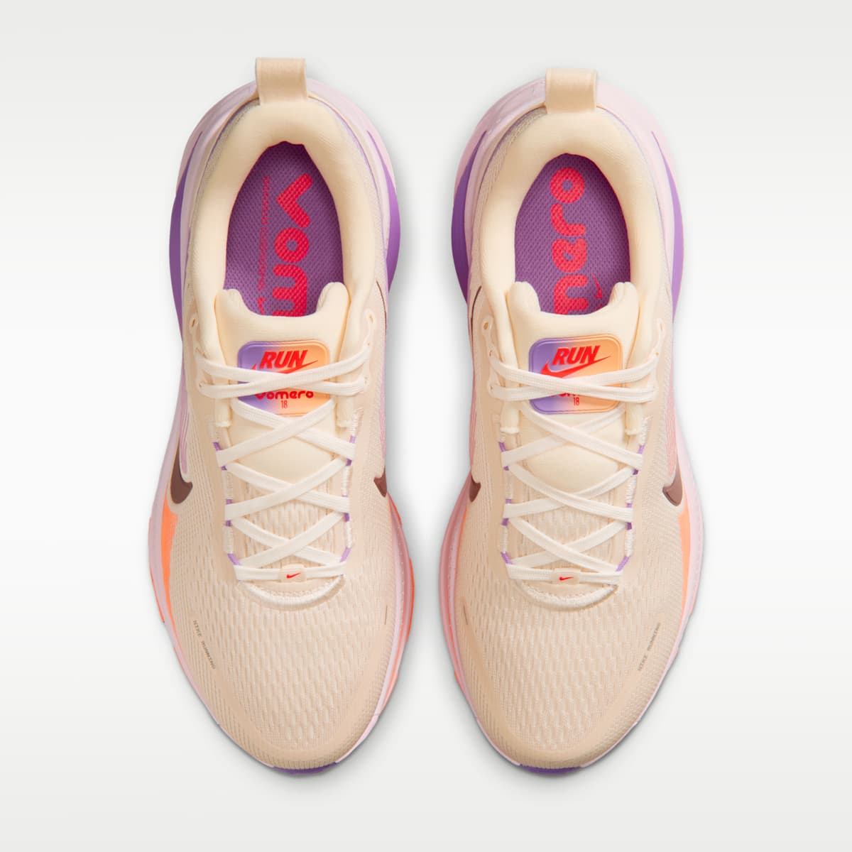 Nike Vomero 18 Women's Road Running Shoes - Chalk/Pink Foam/Bright Violet/Tattoo