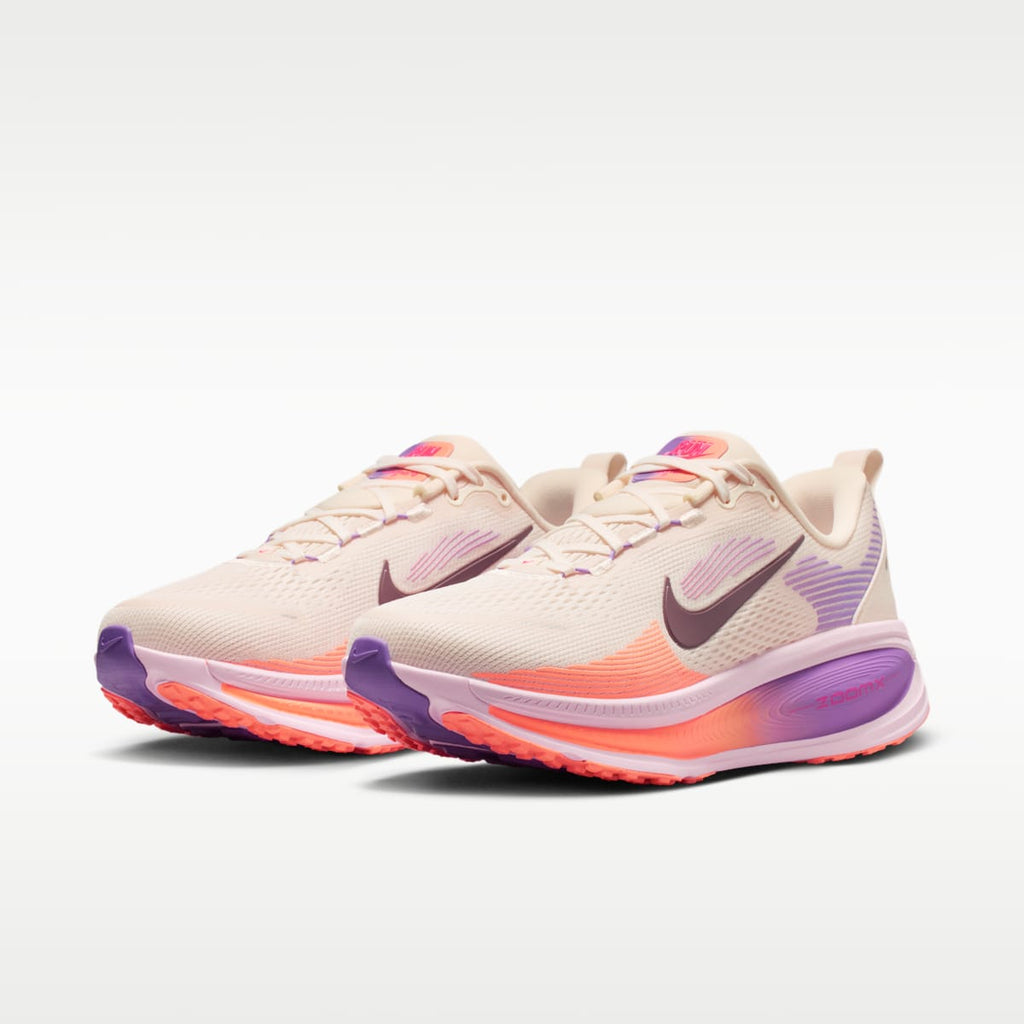 Nike Vomero 18 Women's Road Running Shoes (Wide) - Chalk/Pink Foam/Bright Violet/Tattoo