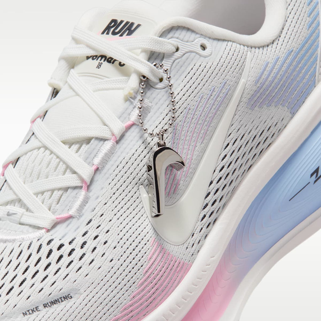 Nike Vomero 18 Women's Road Running Shoes - Summit White/Medium Soft Pink/Metallic Silver/Summit White