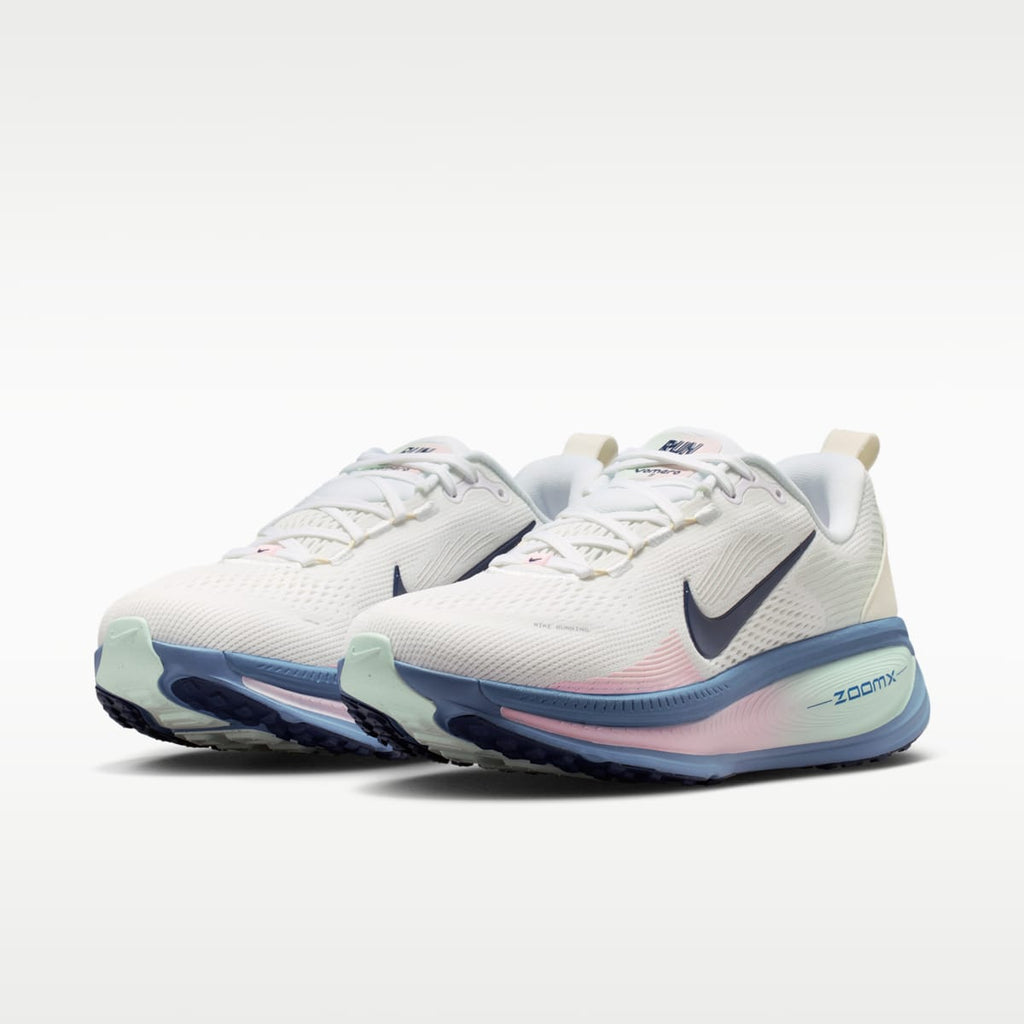 Nike Vomero 18 Women's Road Running Shoes - White/Work Blue/Barely Green/Midnight Navy