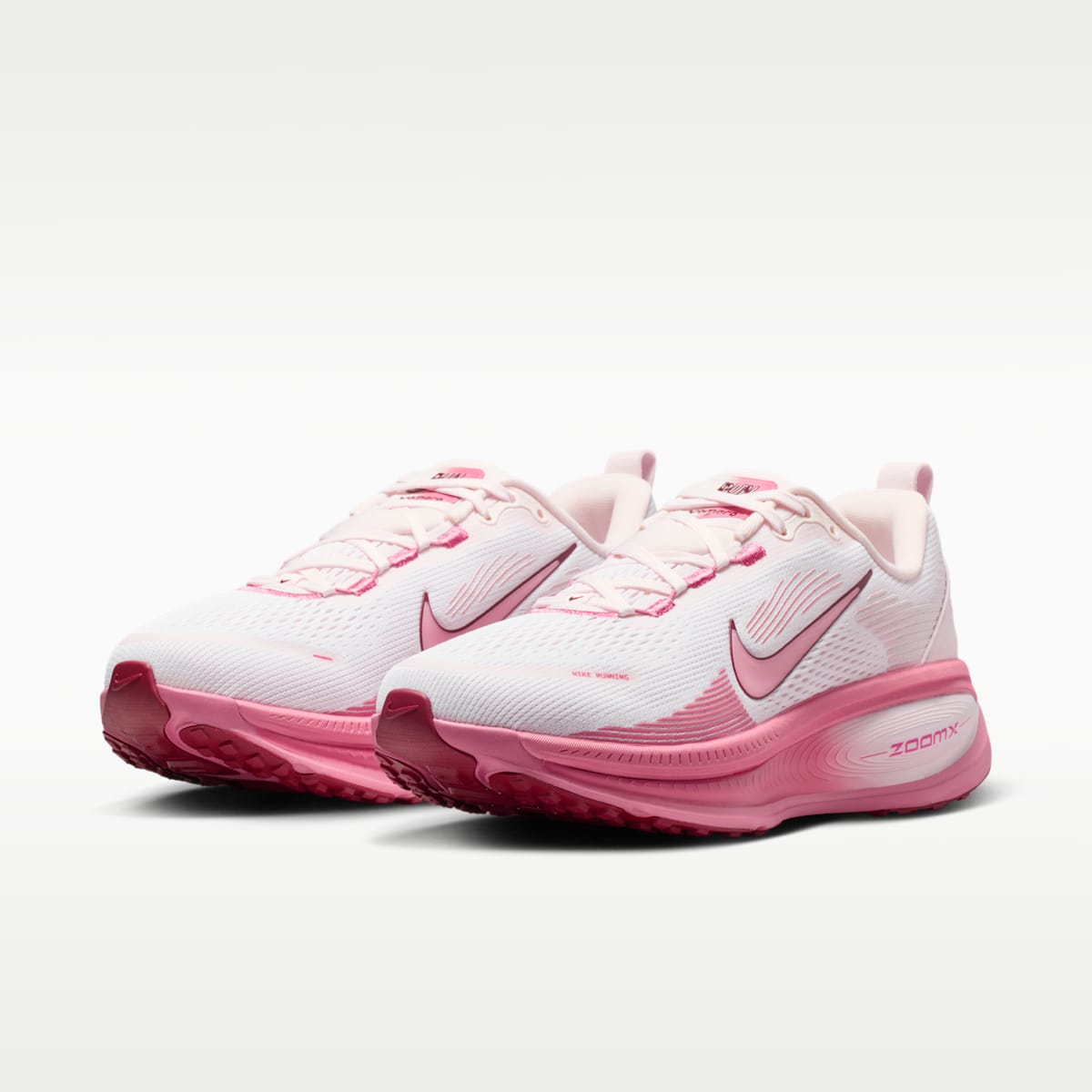 Nike Vomero 18 Women's Road Running Shoes - White/Pearl Pink/Team Red/Peony