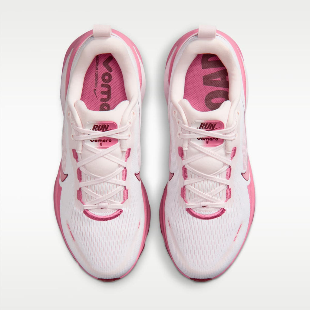 Nike Vomero 18 Women's Road Running Shoes - White/Pearl Pink/Team Red/Peony