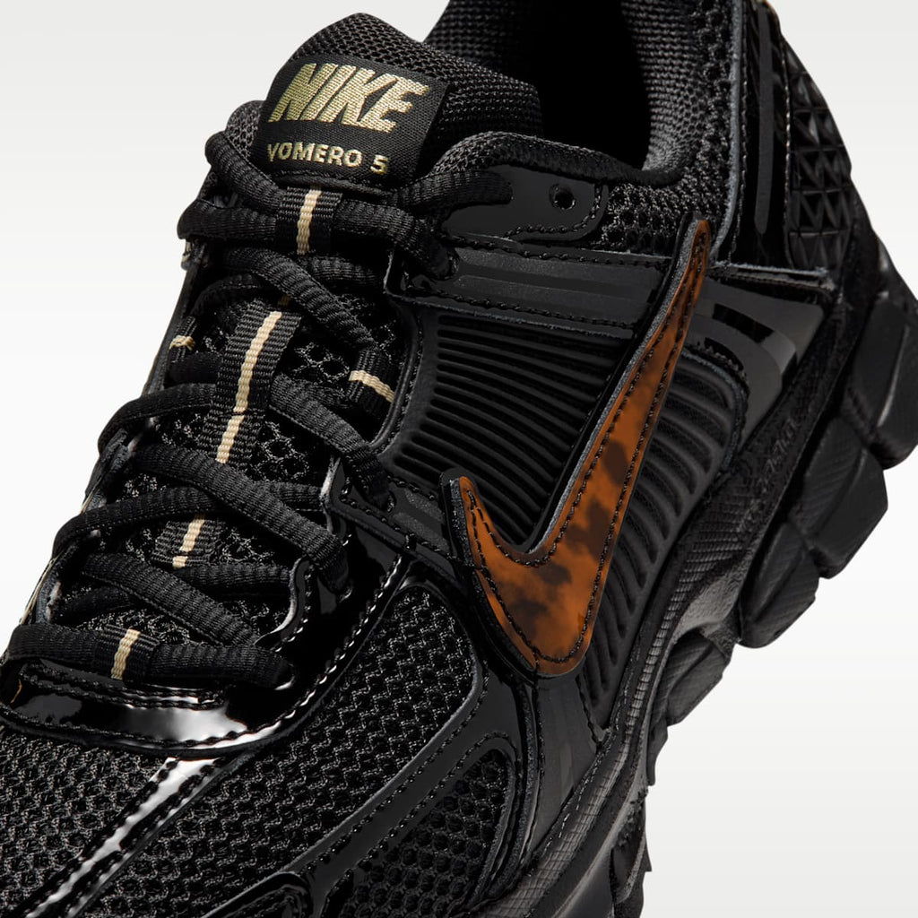 Nike Zoom Vomero 5 Women's Shoes - Black/Black/Metallic Gold/Multi-Color