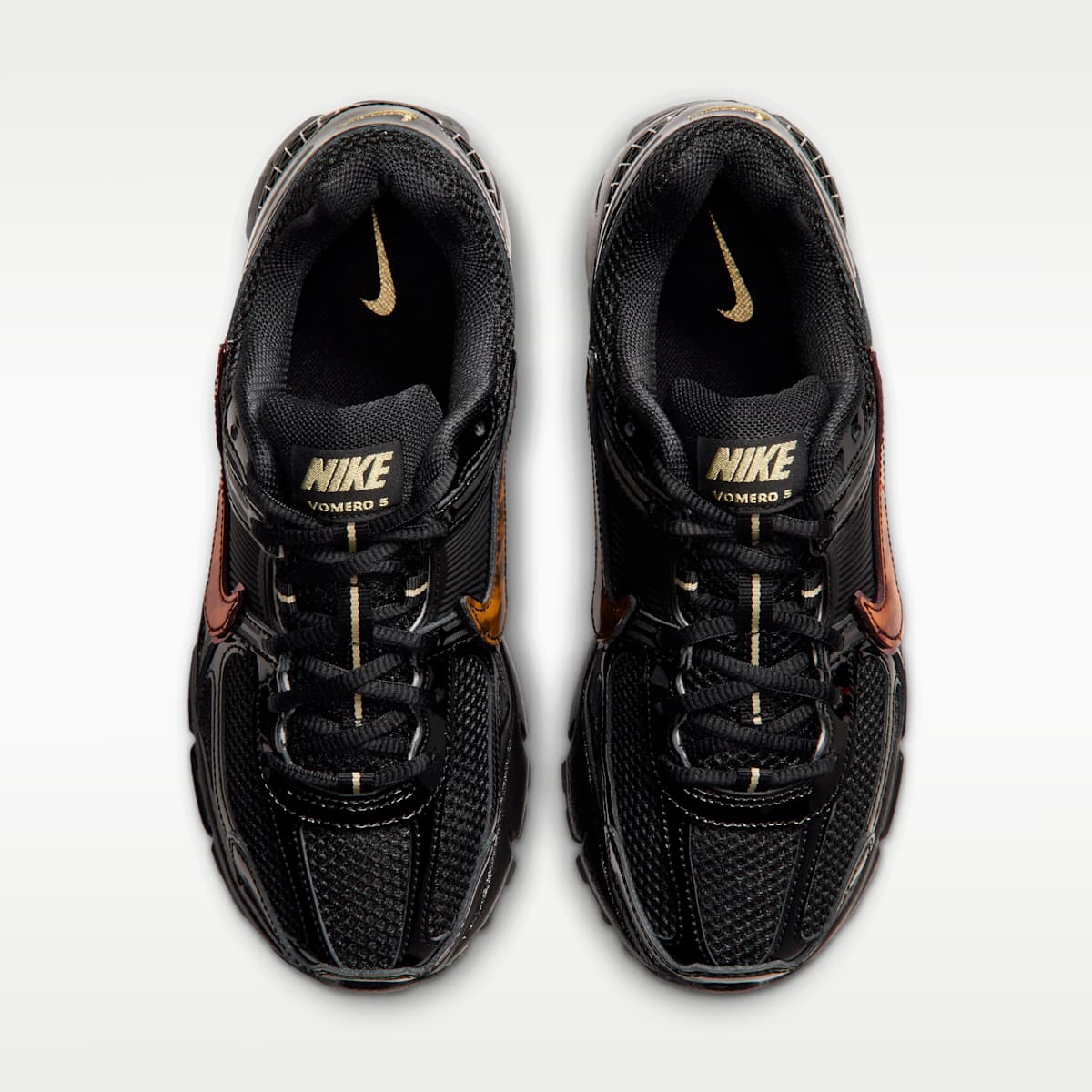 Nike Zoom Vomero 5 Women's Shoes - Black/Black/Metallic Gold/Multi-Color