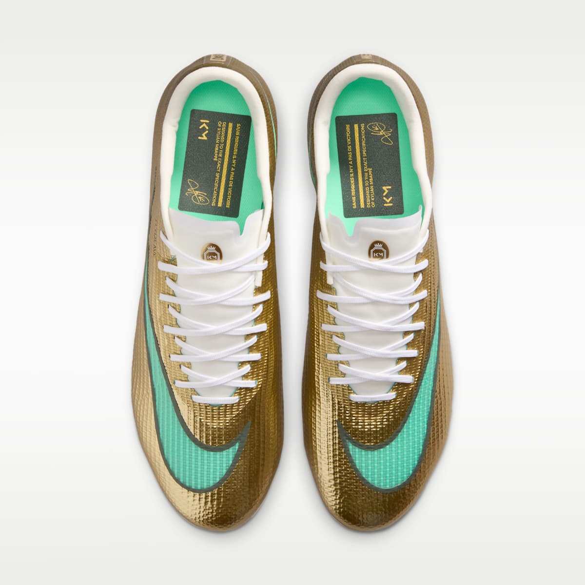Nike Mercurial Superfly 11 Pro "Kylian Mbappé" Firm-Ground Low-Top Soccer Cleats - Metallic Gold/Green Glow - Image 4