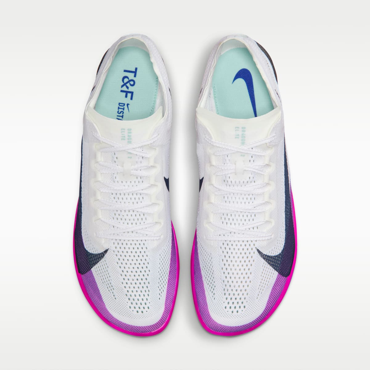 Nike Dragonfly 2 Elite Track & Field Distance Spikes - White/Hyper Violet/Bright Crimson/Obsidian - Image 4