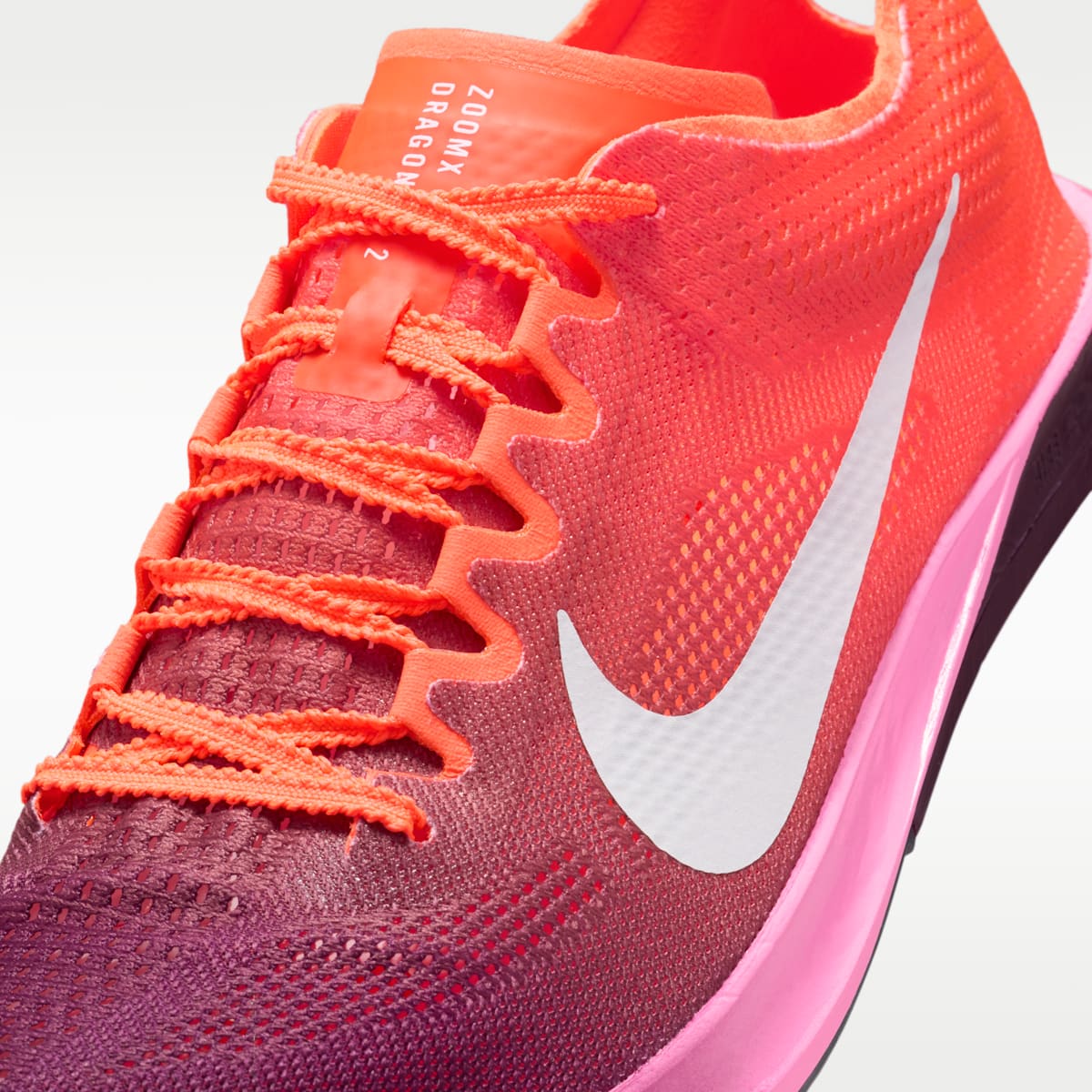 Women's Nike Dragonfly 2 Track & Field Distance Spikes - Bright Crimson/Hyper Crimson/Pink Spell/White
