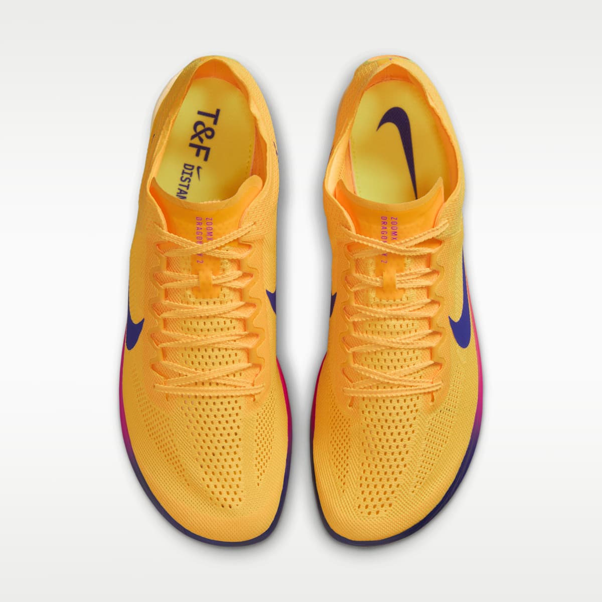 Women's Nike Dragonfly 2 Track & Field Distance Spikes - Citron Pulse/Vivid Purple/Indigo Burst