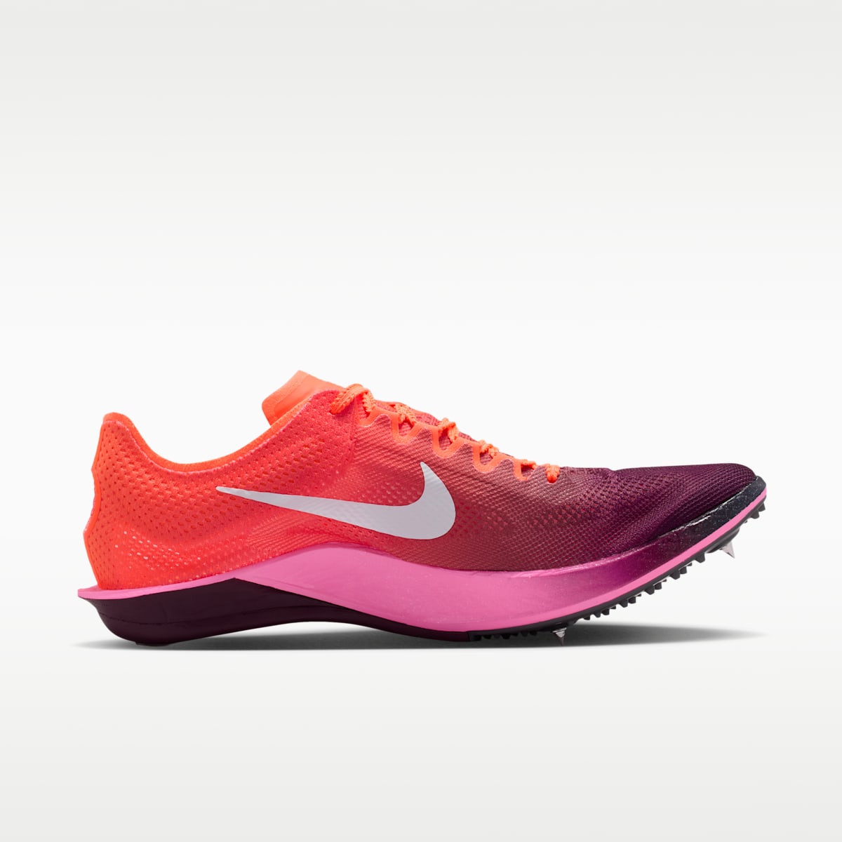 Women's Nike Dragonfly 2 Track & Field Distance Spikes - Bright Crimson/Hyper Crimson/Pink Spell/White