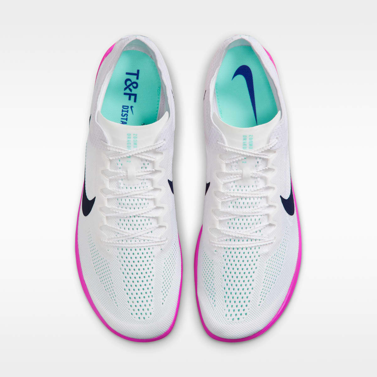 Nike Dragonfly 2 Track & Field Distance Spikes - White/Hyper Turquoise/Fire Pink/Obsidian - Image 4