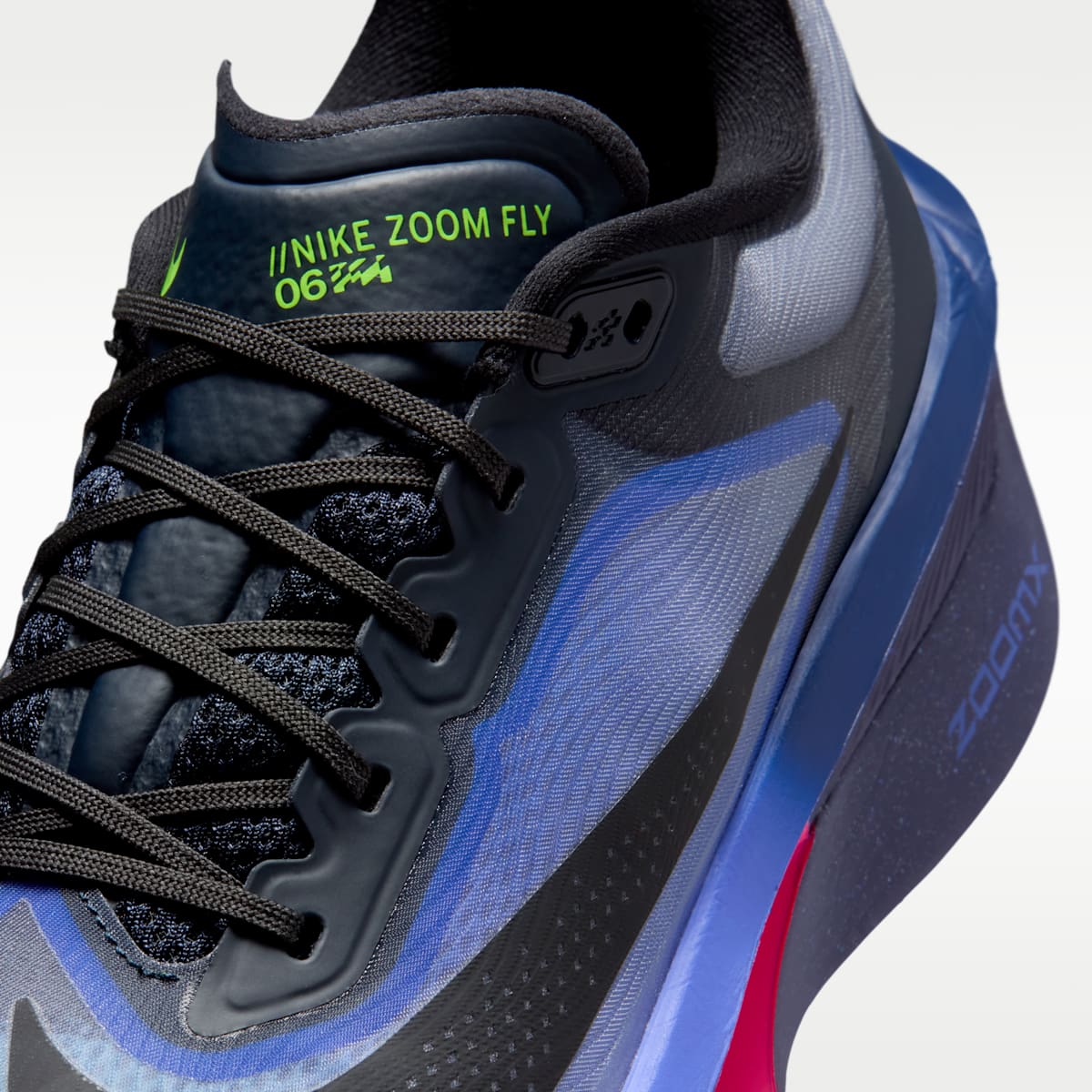 Nike Zoom Fly 6 Glam Men's Road Running Shoes - Dark Obsidian/Racer Blue/Emerald Rise/Black - Image 7