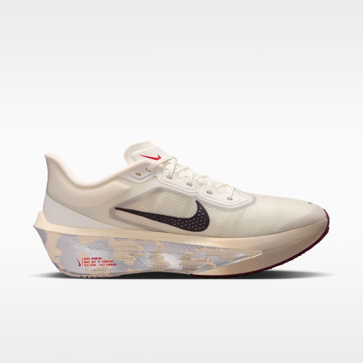 Nike Zoom Fly 6 Men's Road Racing Shoes - Sail/Moon Particle/Phantom/University Red - Image 3