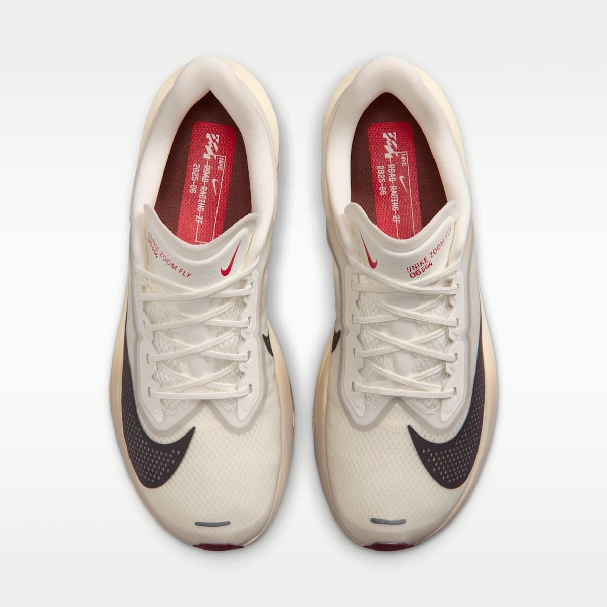 Nike Zoom Fly 6 Men's Road Racing Shoes - Sail/Moon Particle/Phantom/University Red - Image 4