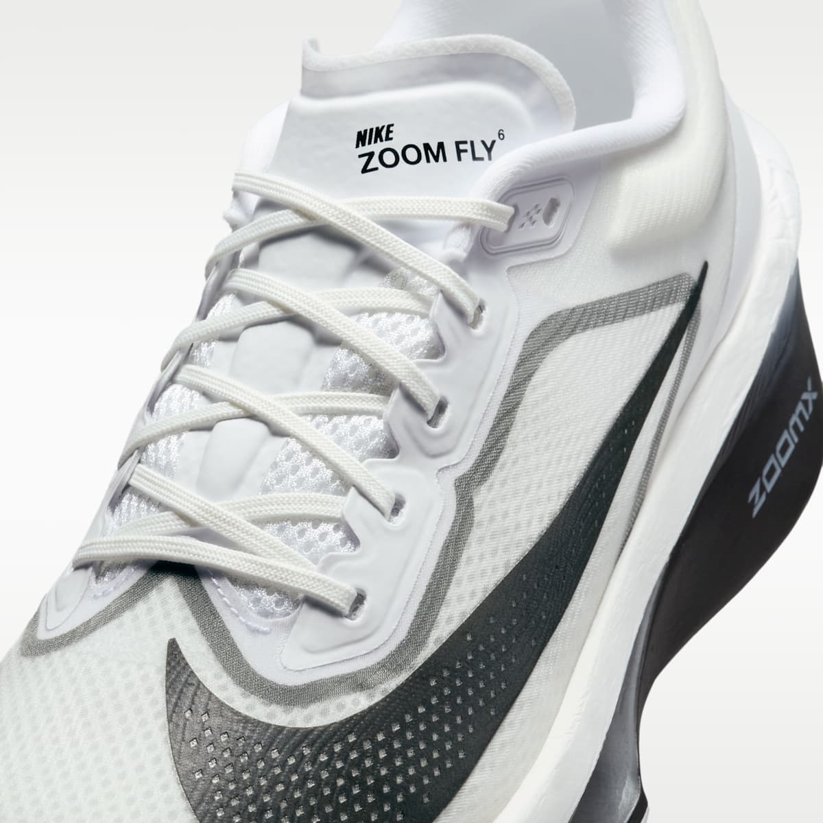 Nike Zoom Fly 6 Men's Road Racing Shoes - White/Smoke Grey/Metallic Silver/Black - Image 7