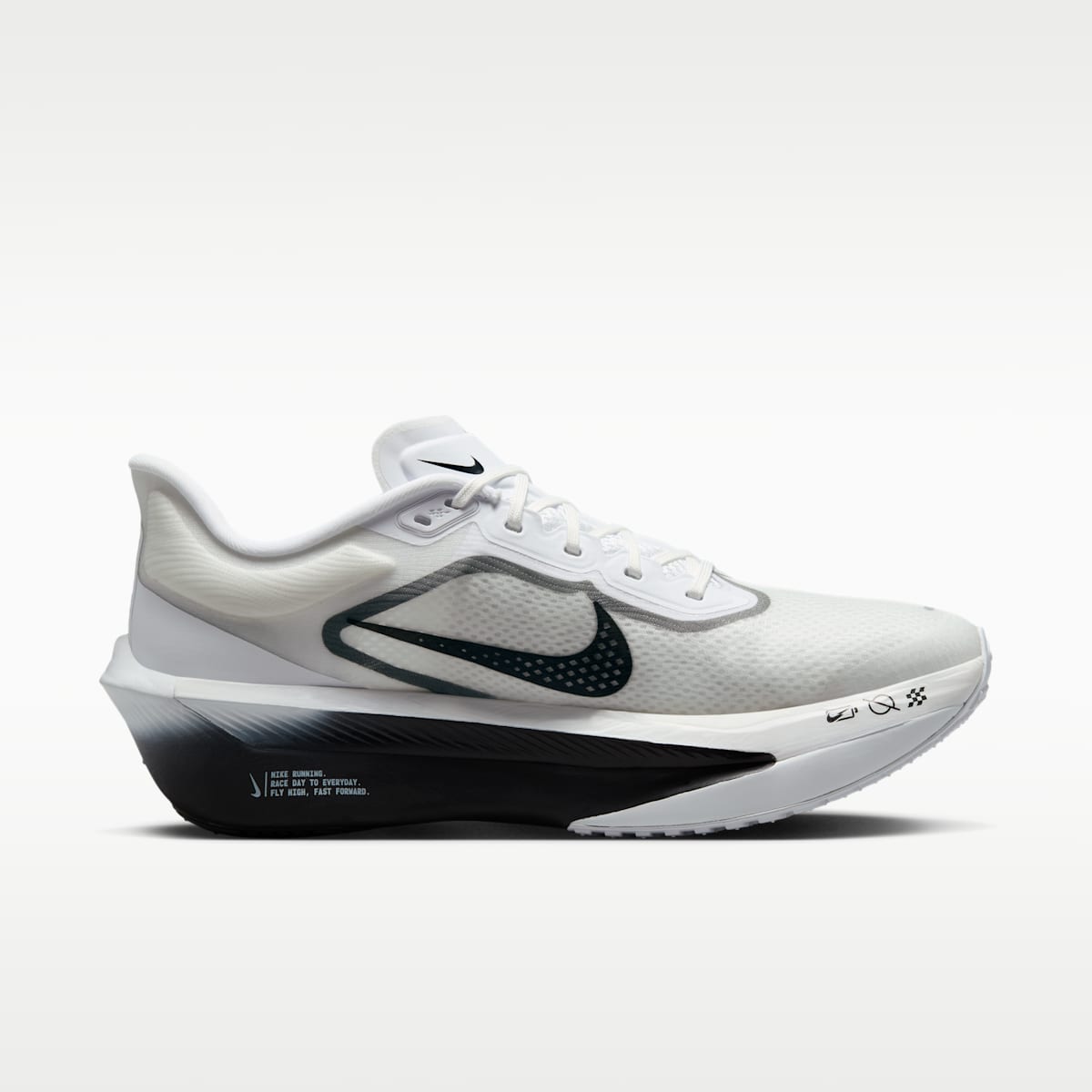 Nike Zoom Fly 6 Men's Road Racing Shoes - White/Smoke Grey/Metallic Silver/Black - Image 3