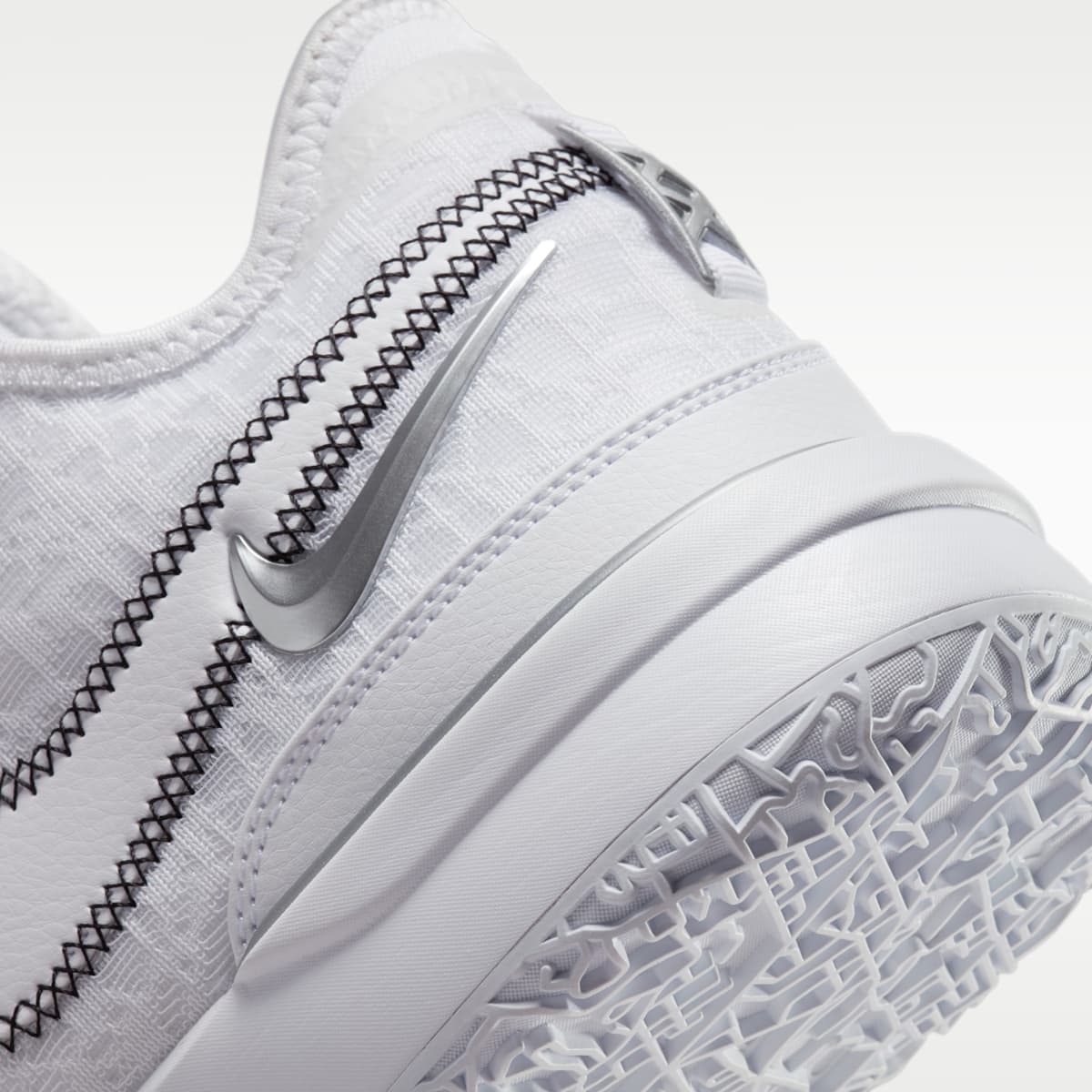 LeBron NXXT Gen Basketball Shoes - White/Black/Metallic Silver - Image 8