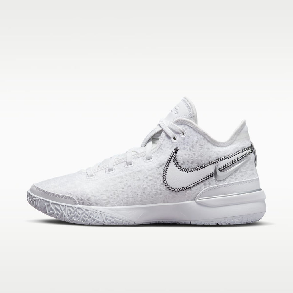 Women's LeBron NXXT Gen Basketball Shoes - White/Black/Metallic Silver