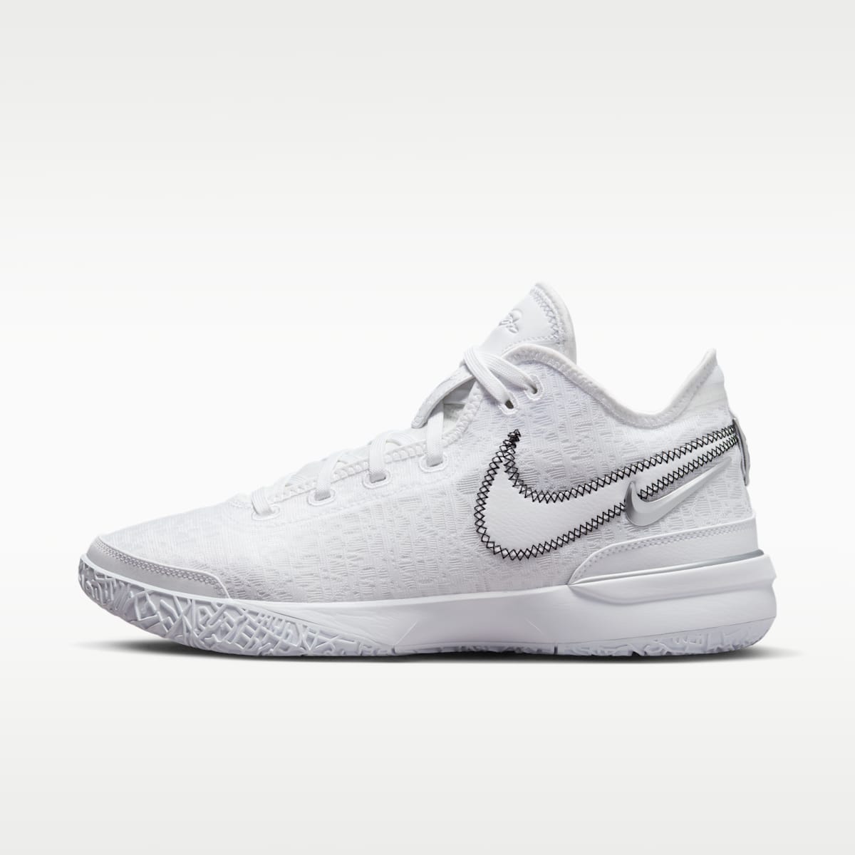 Women's LeBron NXXT Gen Basketball Shoes - White/Black/Metallic Silver