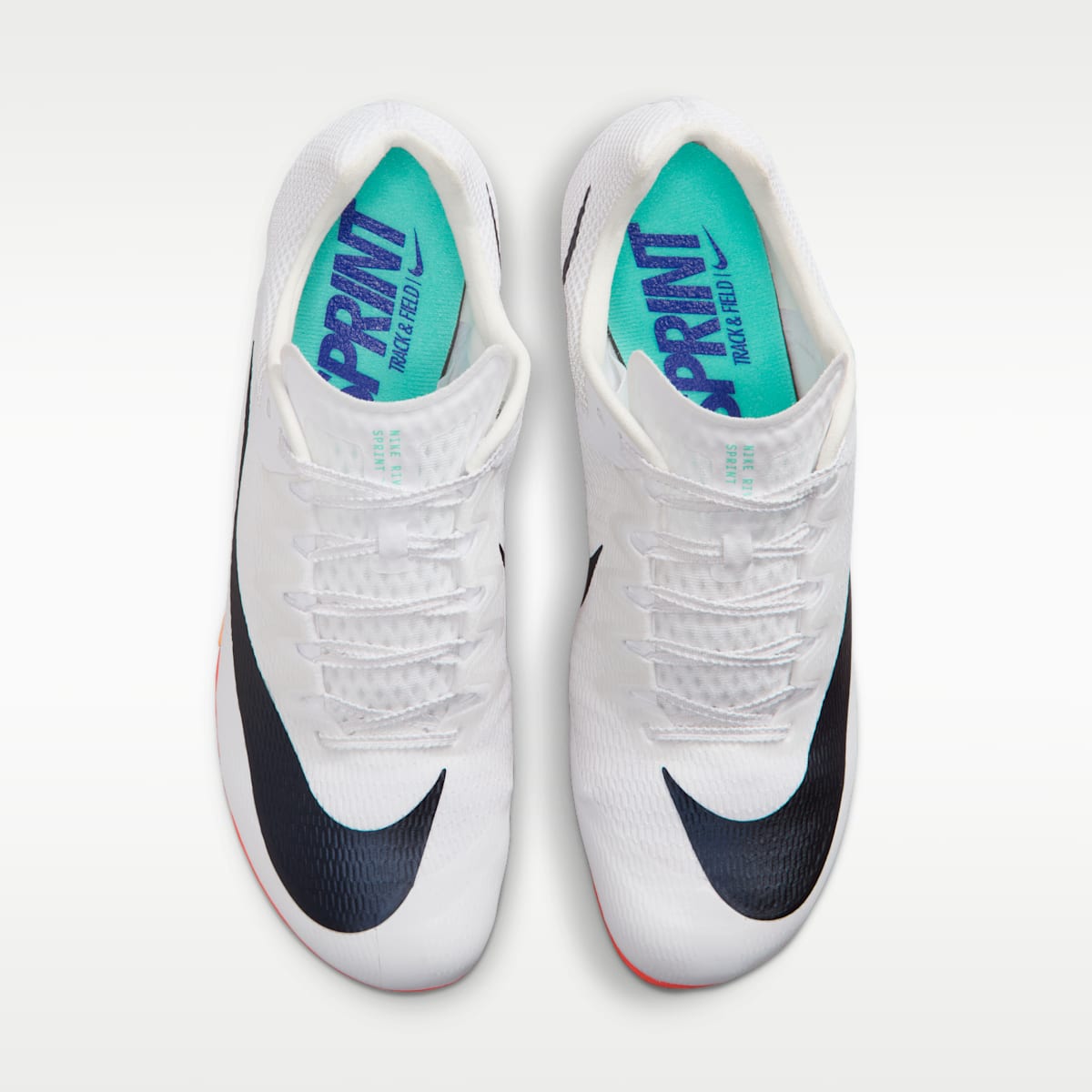 Nike Zoom Rival Sprint Track & Field Sprinting Spikes - White/Bright Crimson/Hyper Turquoise/Obsidian - Image 4