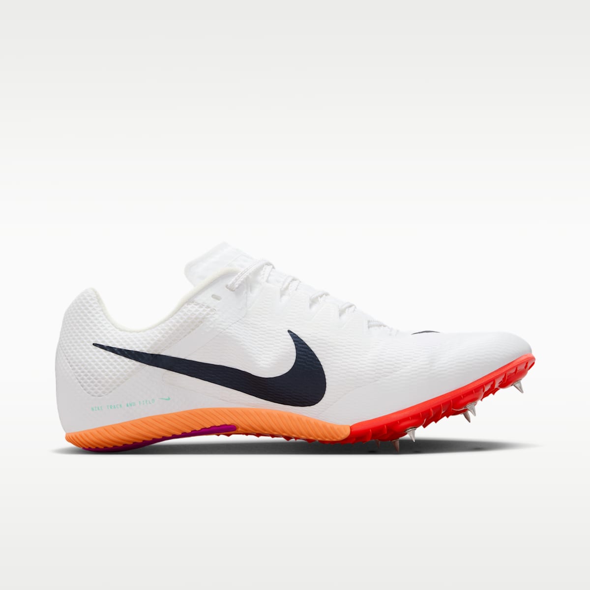 Nike Zoom Rival Sprint Track & Field Sprinting Spikes - White/Bright Crimson/Hyper Turquoise/Obsidian - Image 3