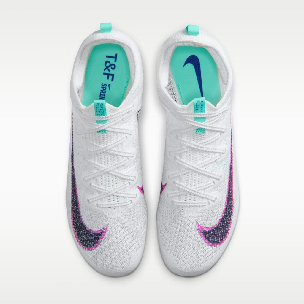 Women's Nike Zoom Superfly Elite 2 Track & Field Sprinting Spikes - White/Bright Crimson/Hyper Violet/Obsidian